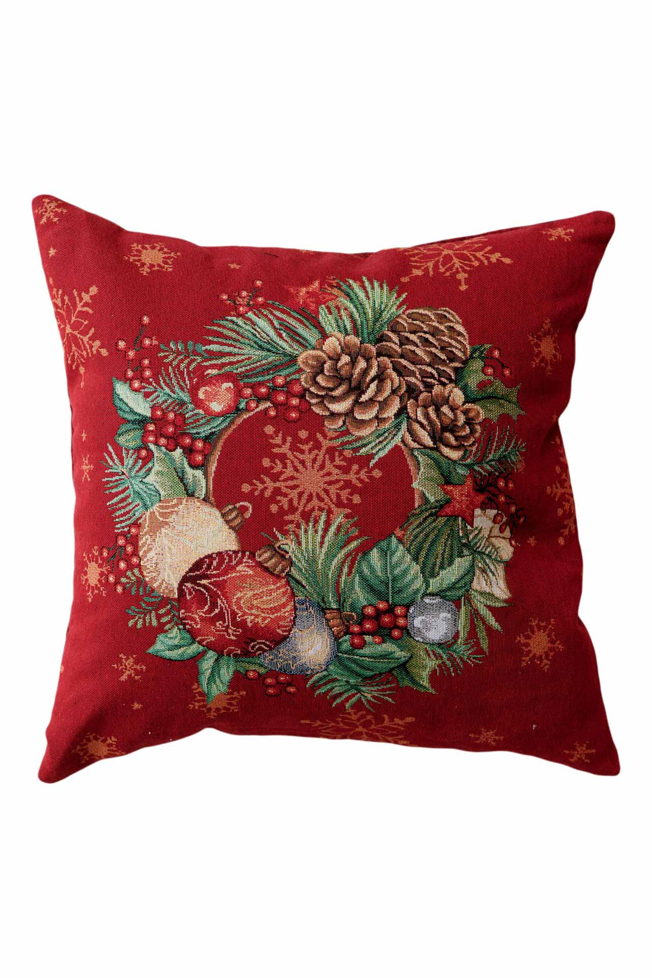 Christmas Cushion cover «Present» with Golden Lurex - Premium Gobelin