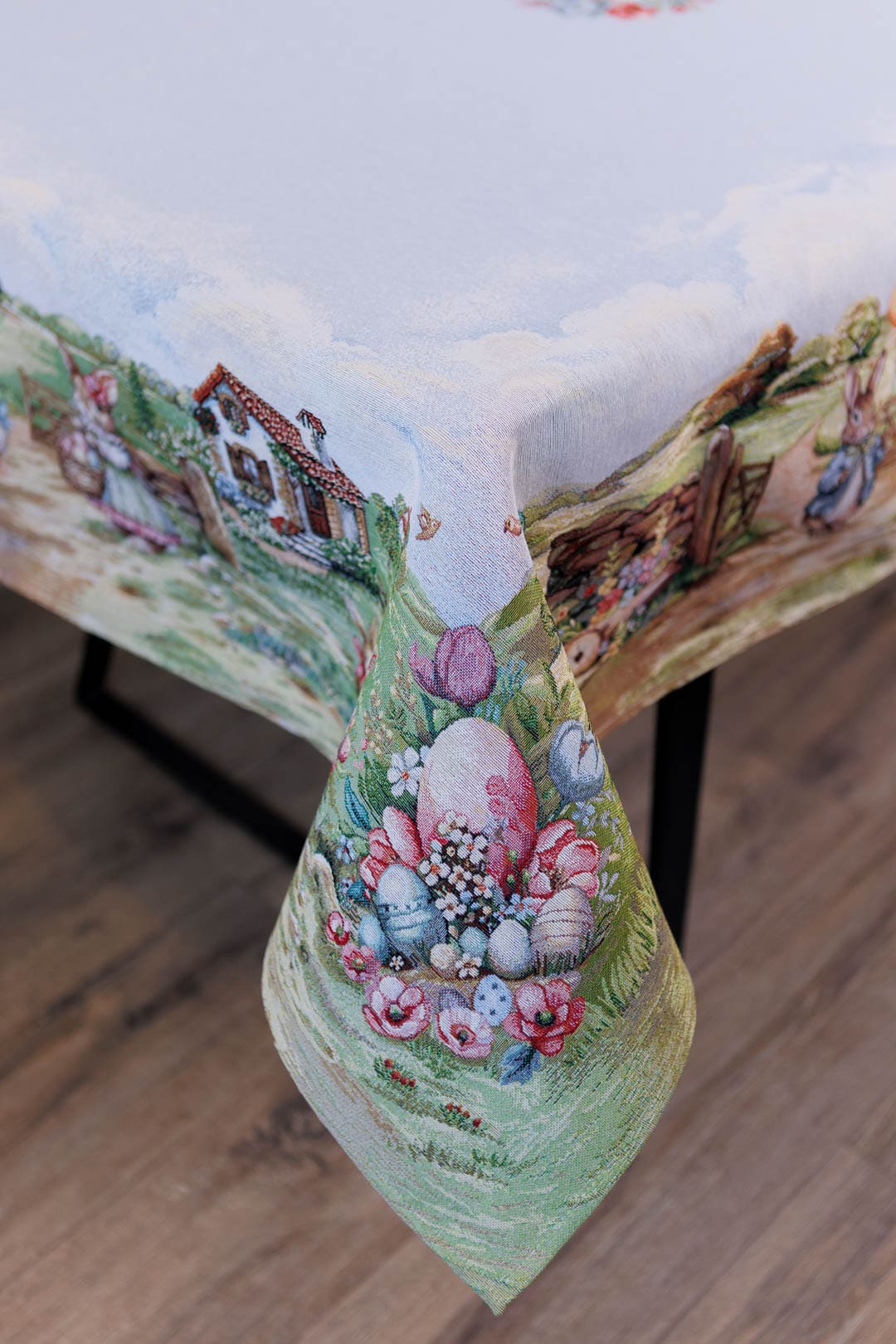 Easter Rectangular tablecloth «Bunny countryside» - Luxury Tapestry - Textile4Family