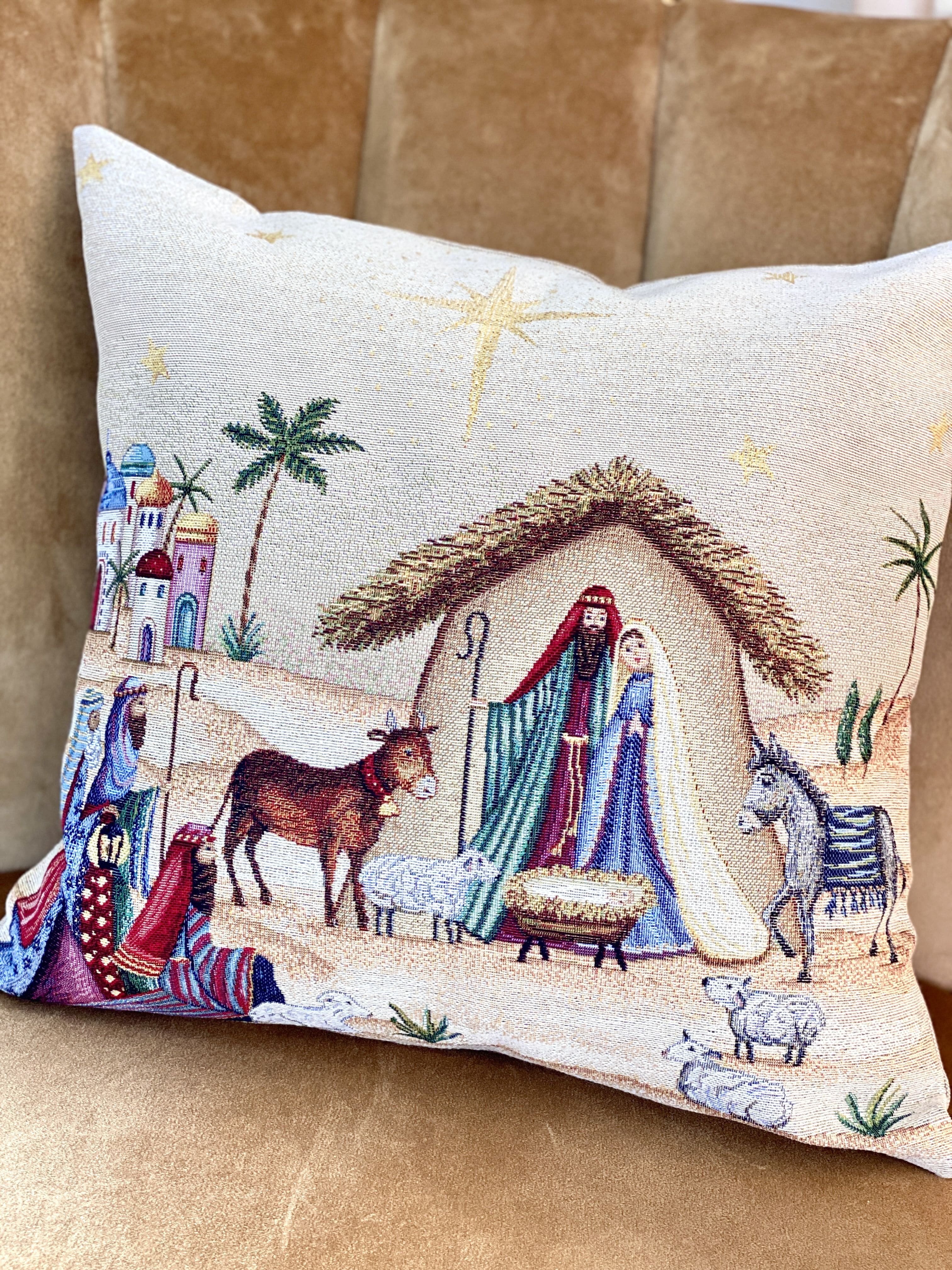 Christmas Cushion cover «Adara» with Golden Lurex - Luxury Tapestry - Textile4Family