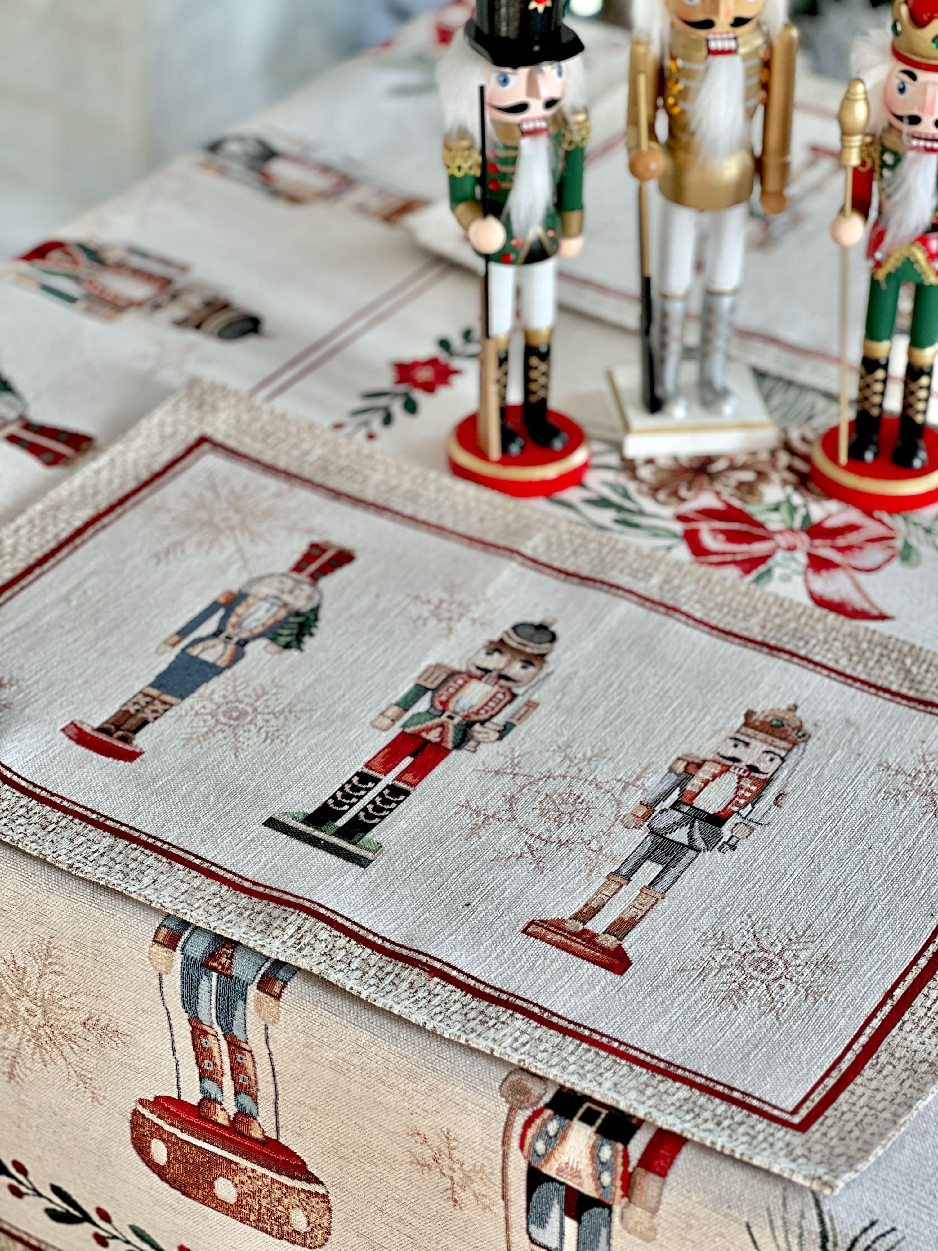 Winter Holiday Placemat «Nutcracker» With microfibre & silver lurex Limaso Textile