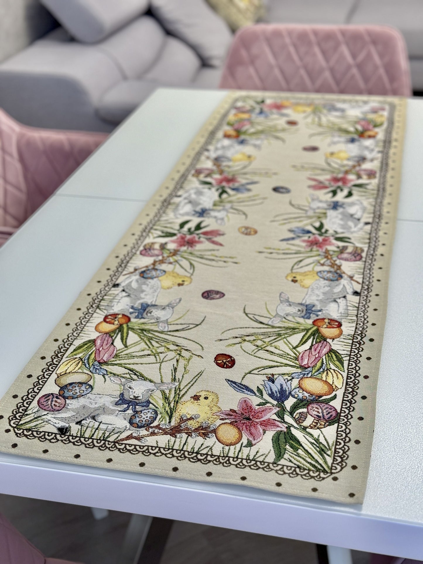 Easter tapestry table runner «Easter chick» Limaso Textile