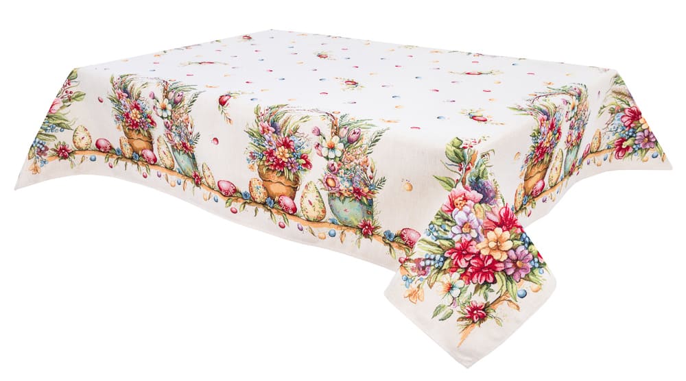 Easter tablecloth «Damira» - Premium Tapestry with golden lurex - Textile4Family