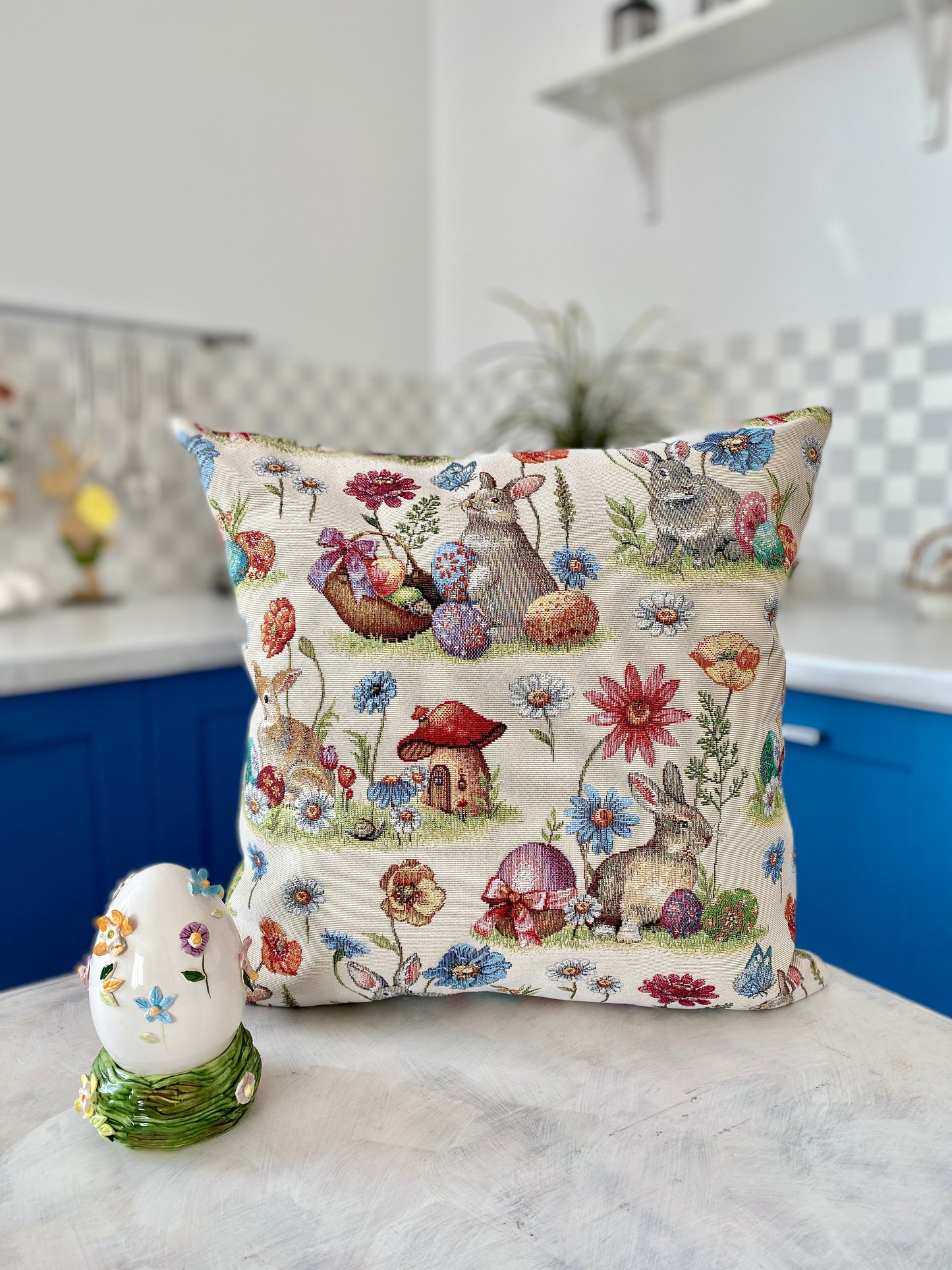 Easter tapestry cushion cover «Easter glade»