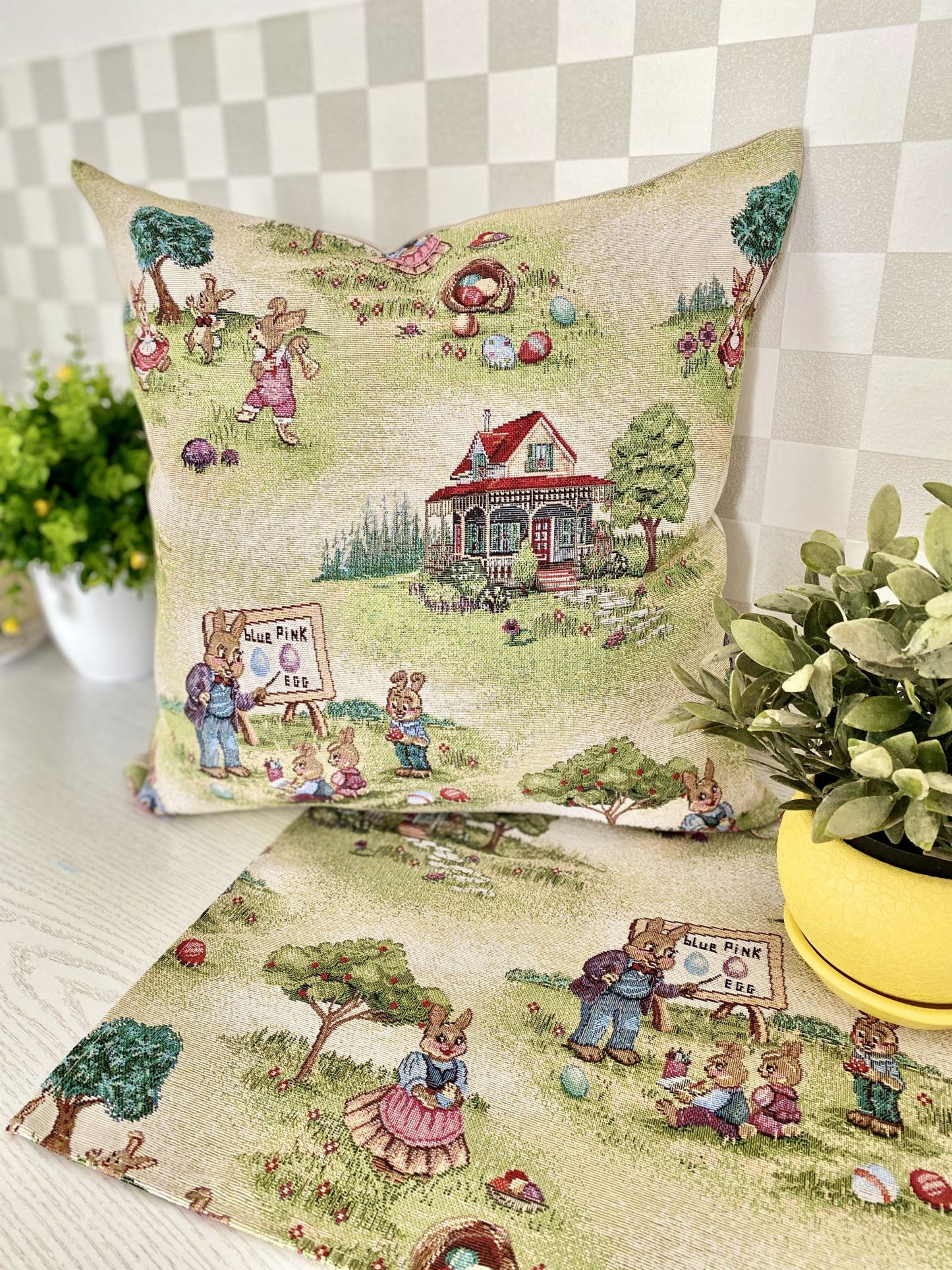 Easter tapestry cushion cover «Easter fun»