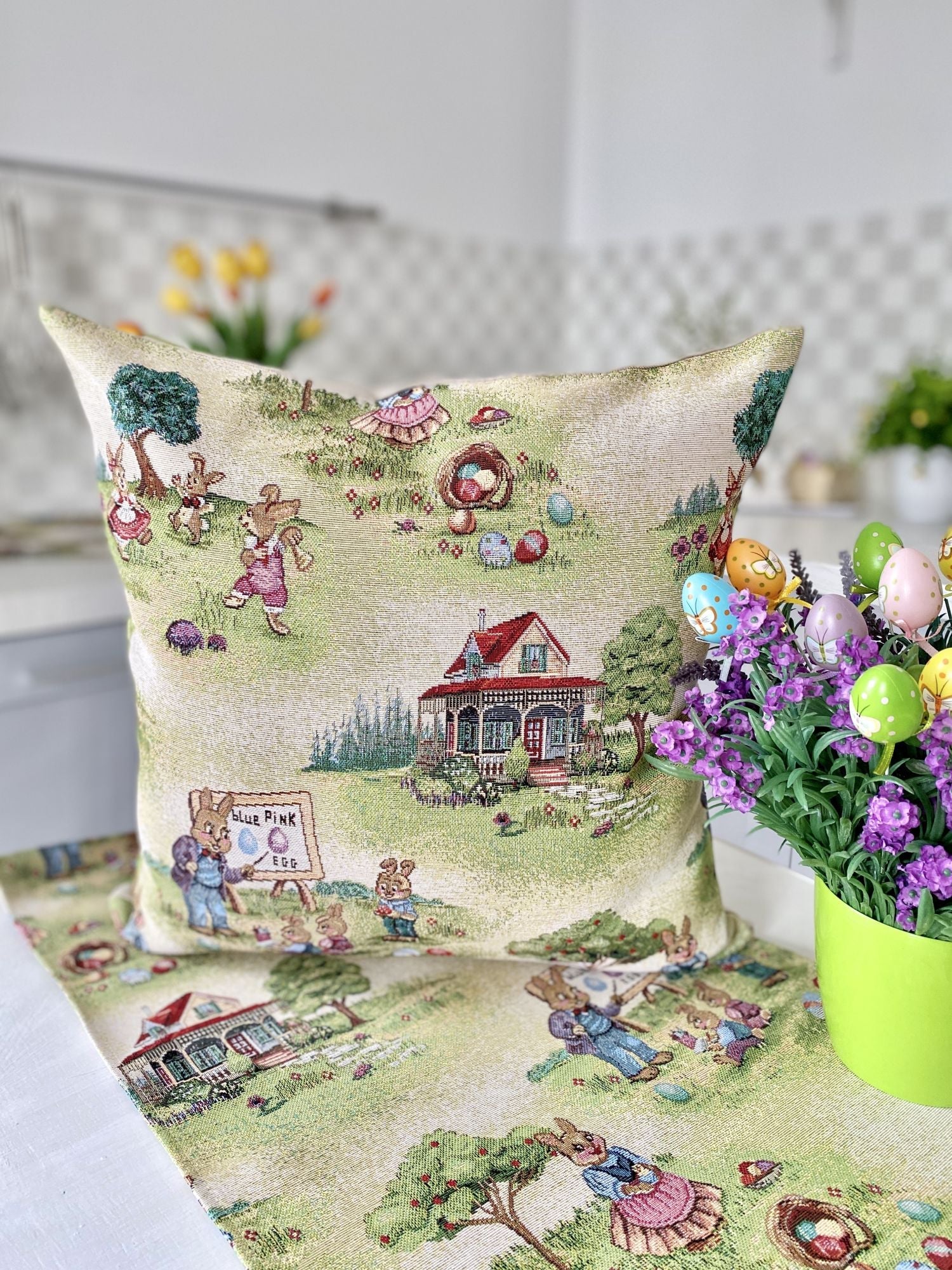 Easter tapestry cushion cover «Easter fun» Limaso Textile