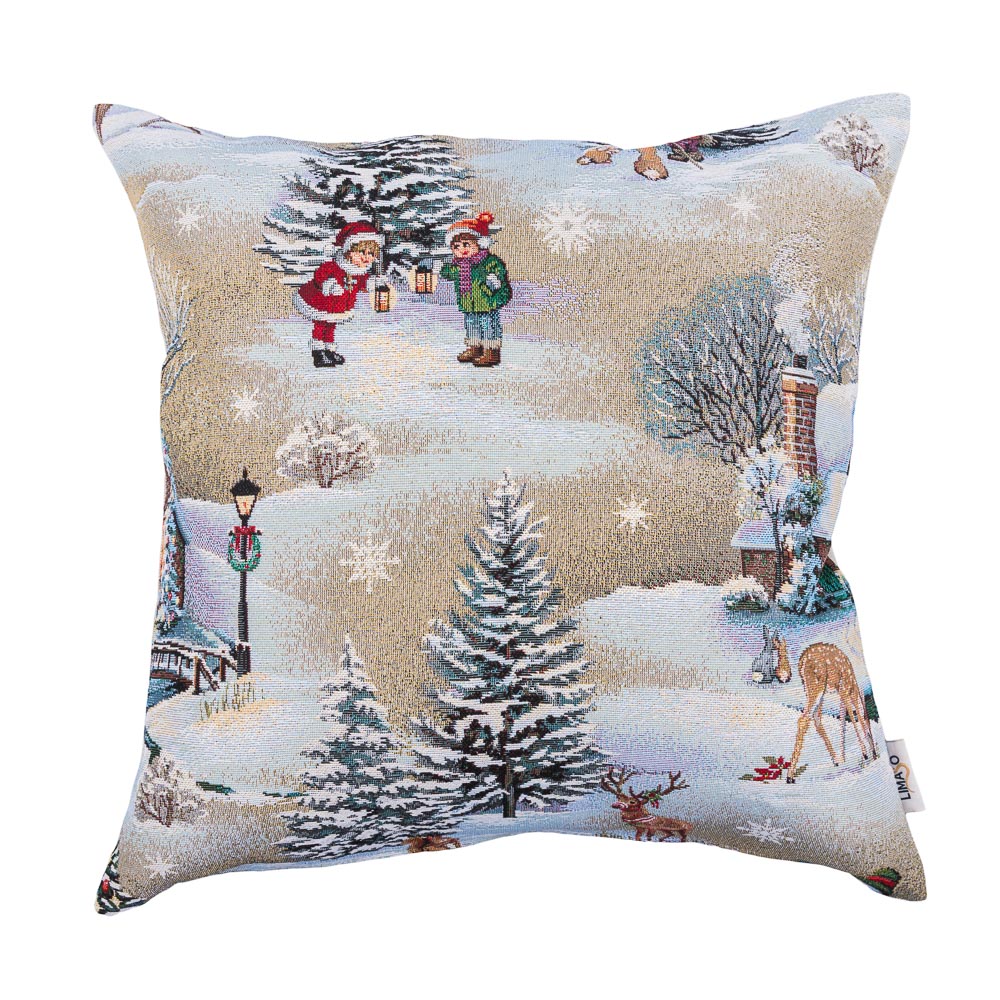 Christmas tapestry cushion cover «Winter Day Magic-2» without lurex