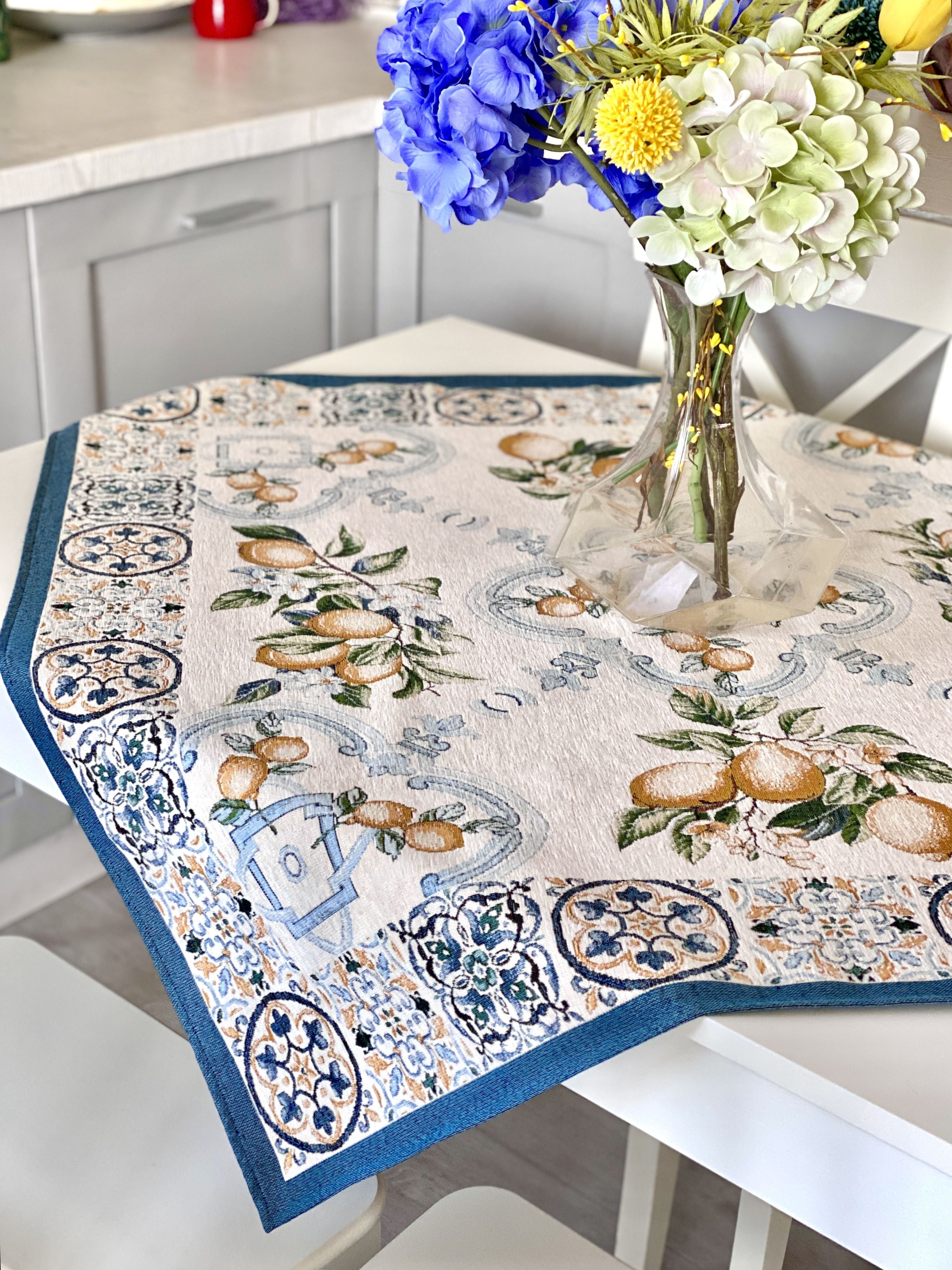 Tapestry tablecloth "Lemon Majolica" with microfibre - Textile4Family