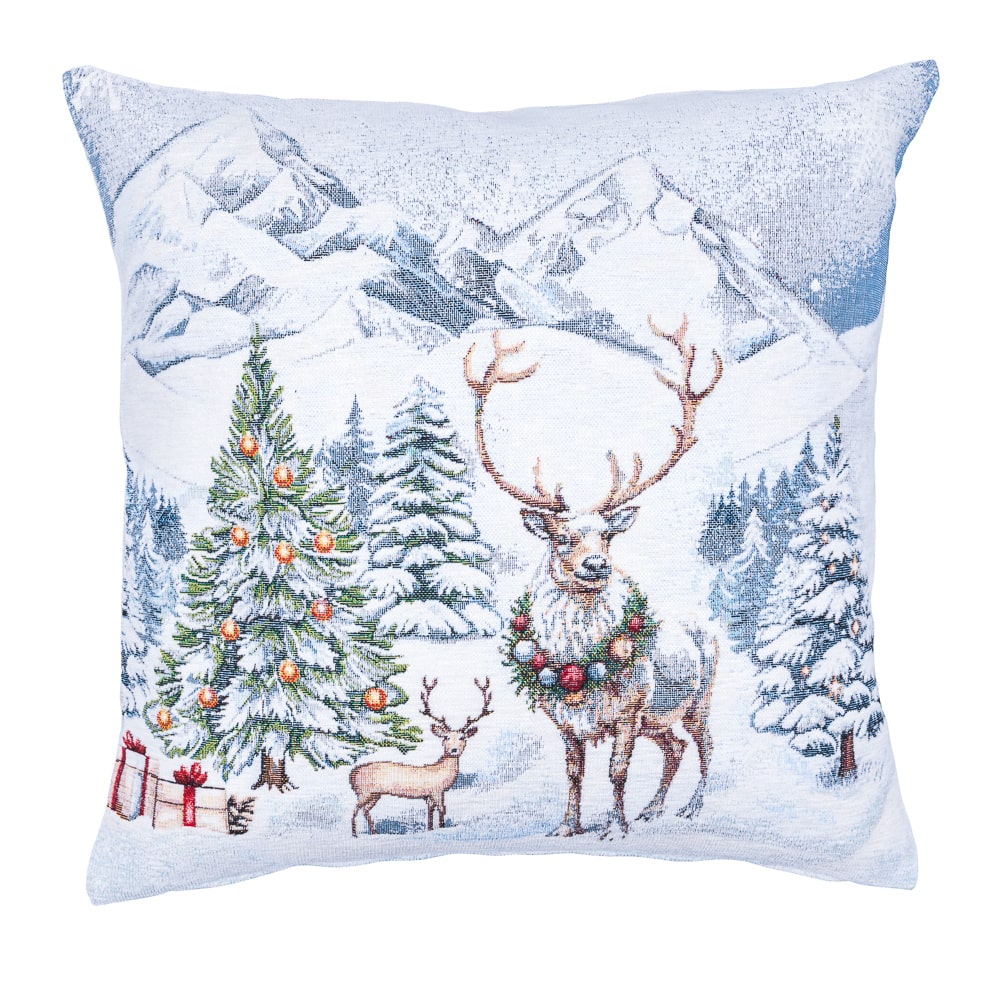 Christmas Pillow cover «Snowy Cabin Charm» with Microfibre - Premium Gobelin