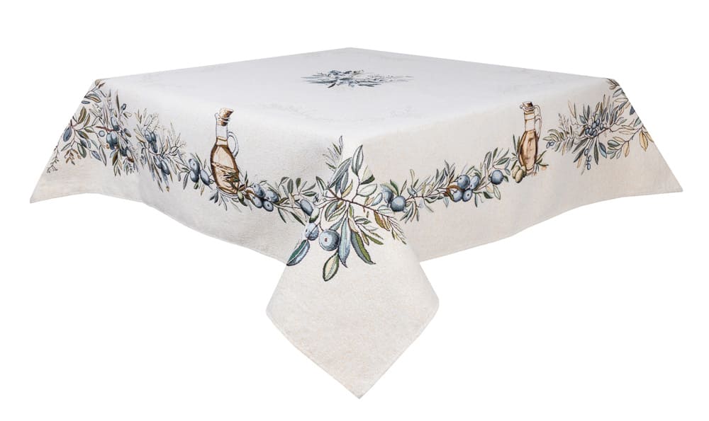 Rectangular tablecloth «Olive» - Premium Tapestry with Microfibre - Textile4Family