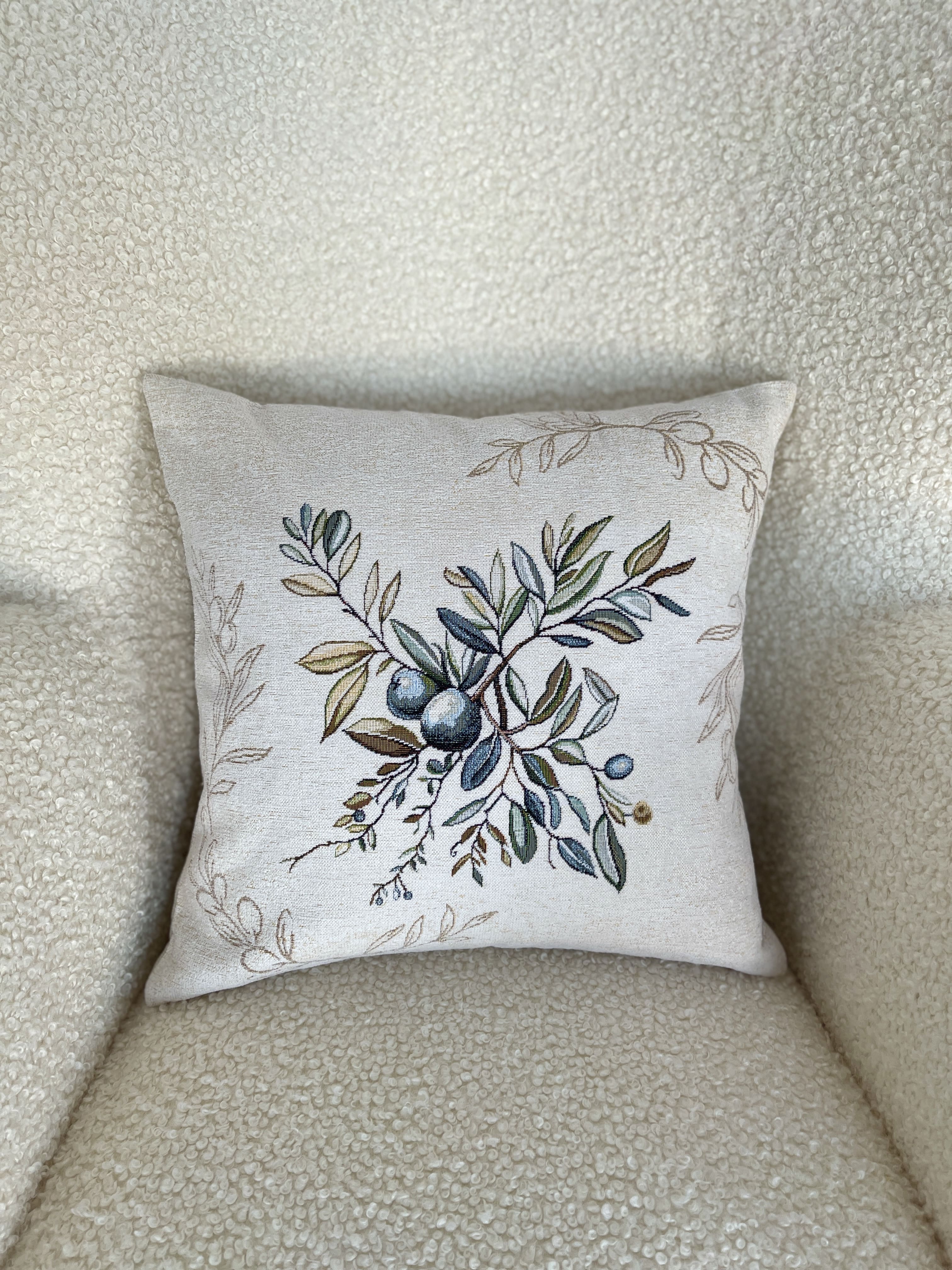 Cushion cover «Olive -1» - Premium Tapestry with Microfibre - Textile4Family