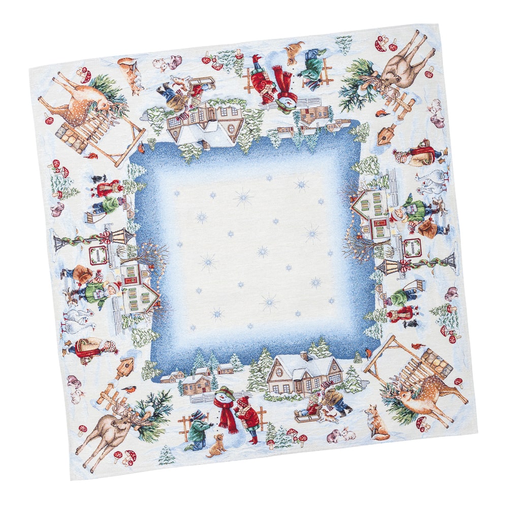 Christmas Tablecloth «Magic of Christmas» with Silver Lurex - Premium Gobelin