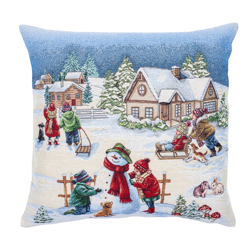 Christmas Pillow cover «Magic of Christmas» with Silver Lurex - Premium Gobelin - Textile4Family