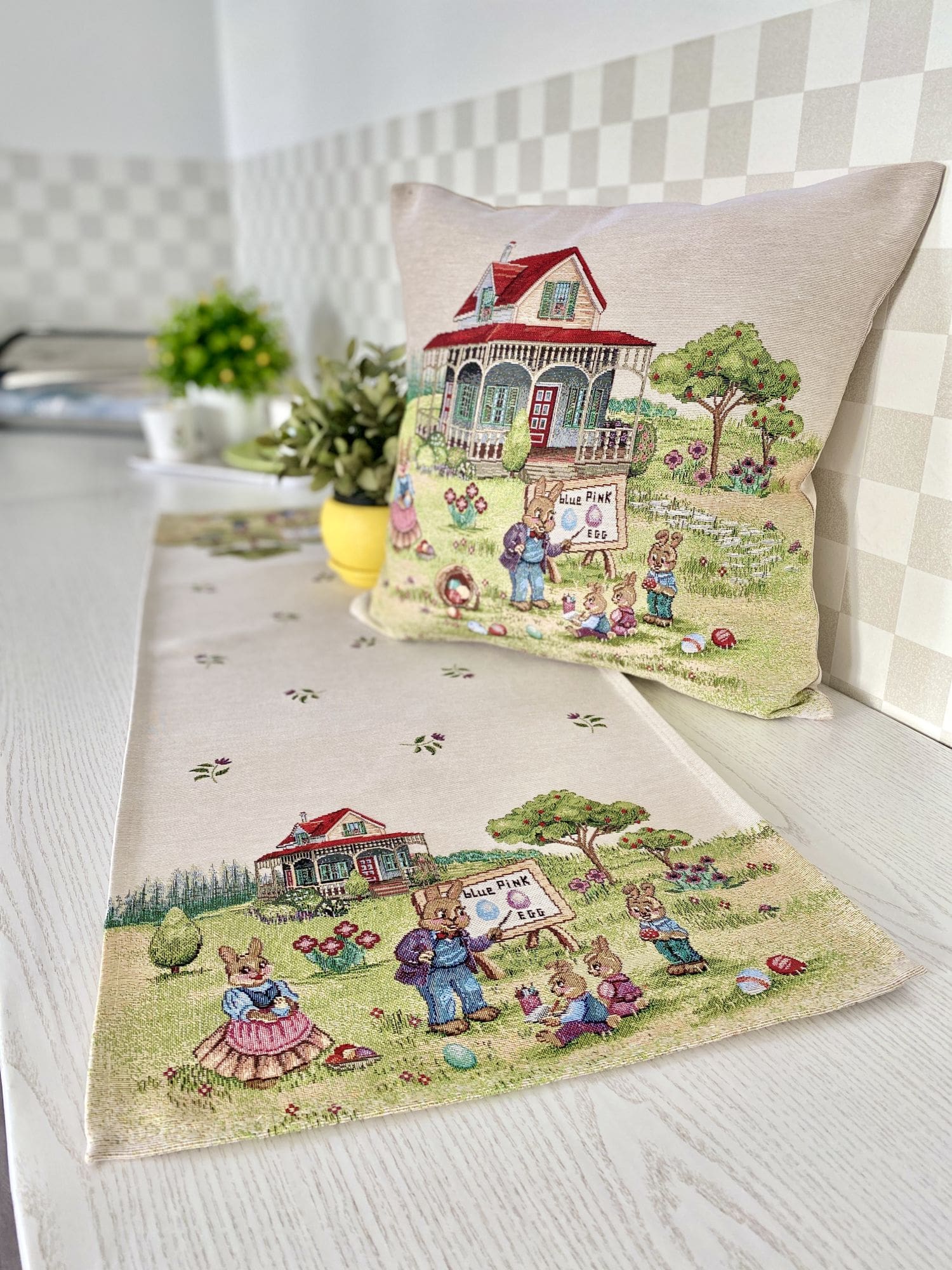 Easter tapestry cushion cover «Easter holiday» Limaso Textile