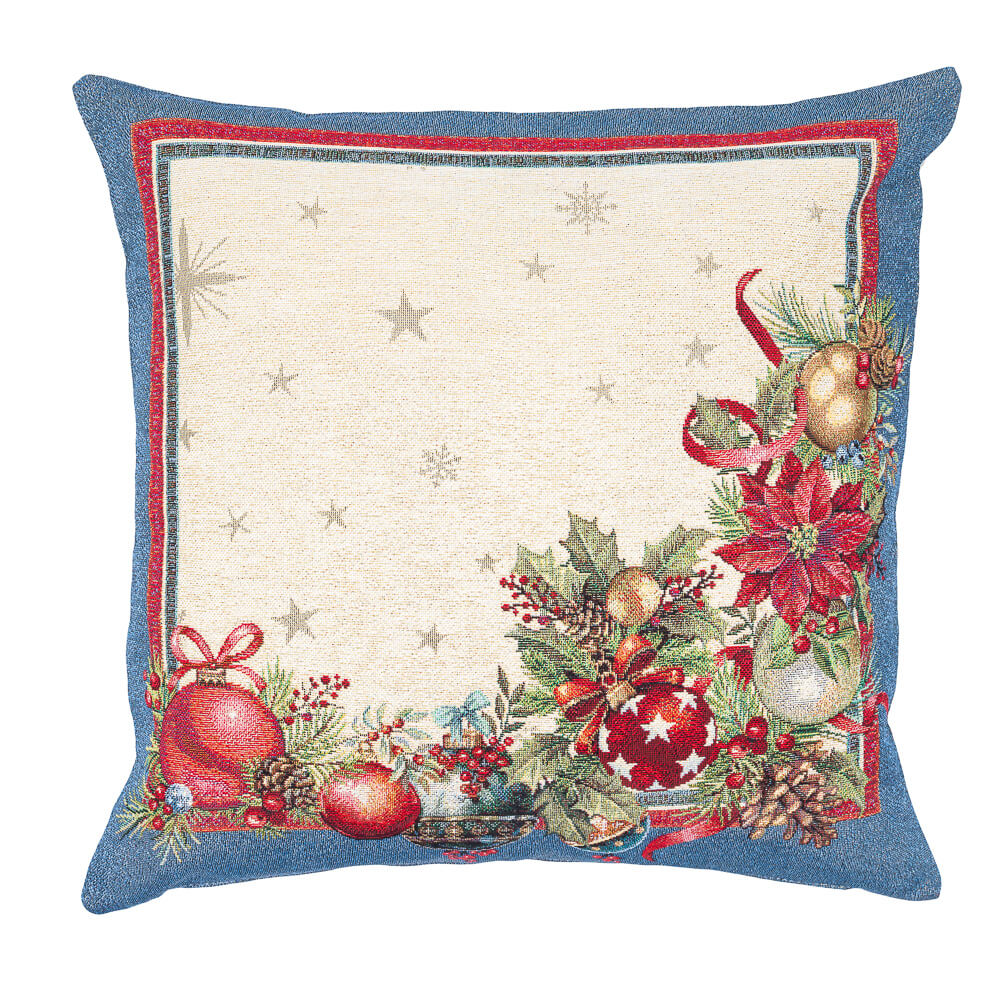 Christmas Cushion cover «Christmas Glow» with Golden Lurex - Luxury Tapestry