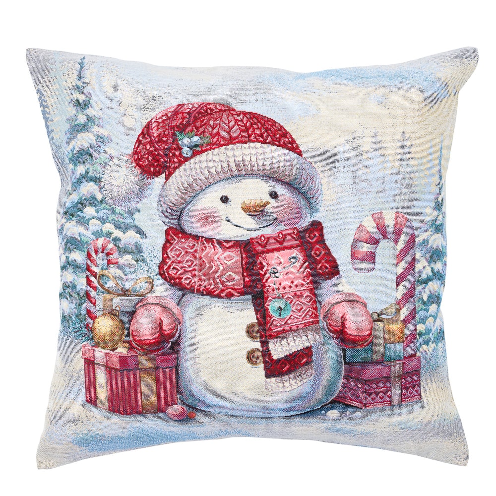 Christmas Cushion cover «Sweet Gingerbread Nights» with Silver Lurex - Premium Gobelin