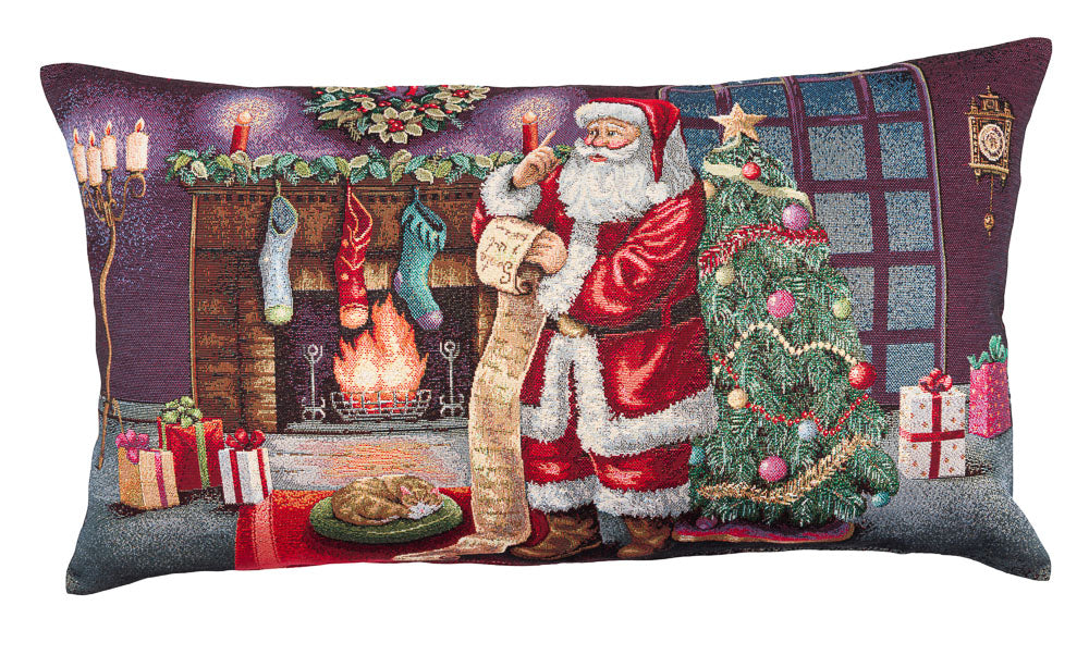 Christmas tapestry cushion cover «Letter for Santa» with golden thread