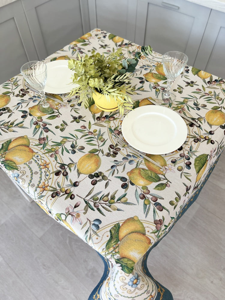 Tapestry tablecloth «Lemons and Olives» Limaso Textile