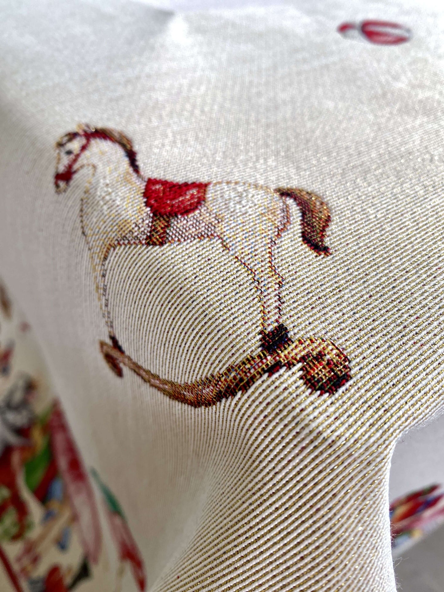 Christmas Tablecloth «Nutcracker soldier» with Golden Lurex - Premium Gobelin