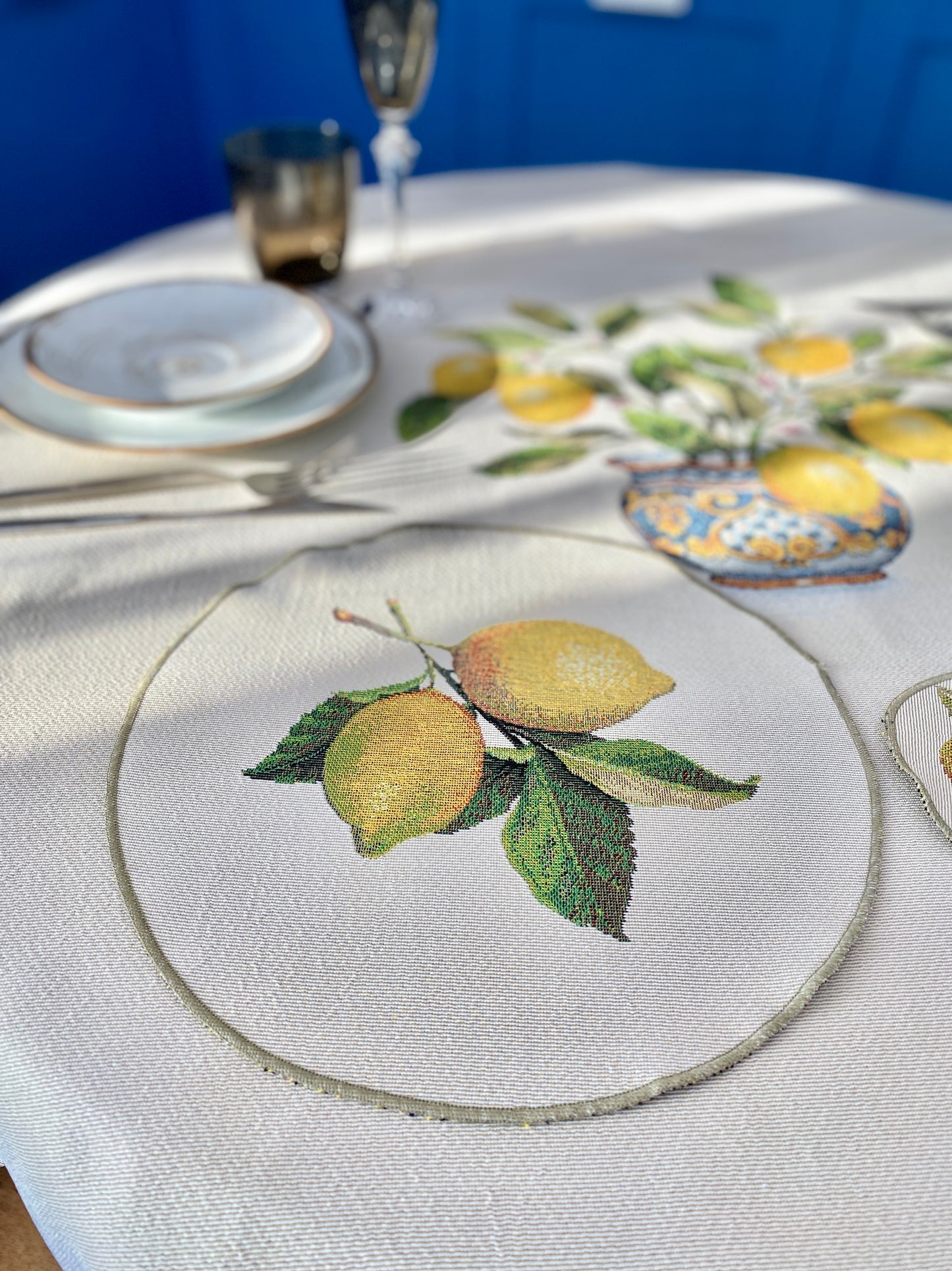 Tapestry coasters set of 6 «Lemons»