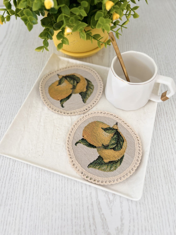 Tapestry coasters set of 6 «Grape» Limaso Textile