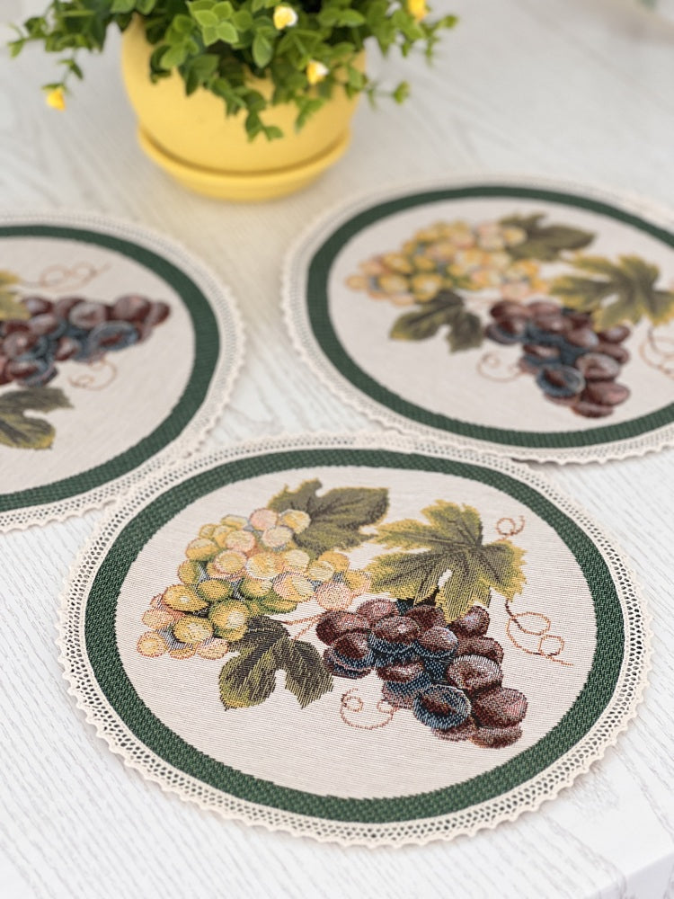 Tapestry coasters set of 6 «Grape» Limaso Textile