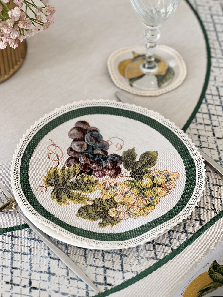 Tapestry coasters set of 6 «Grape» Limaso Textile