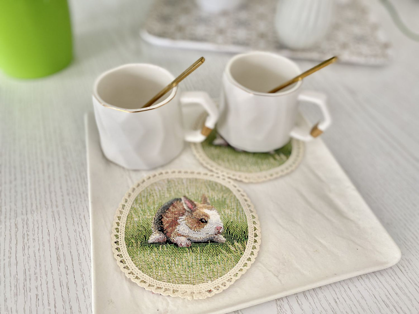 Easter tapestry coasters set of 6 «Easter mood»