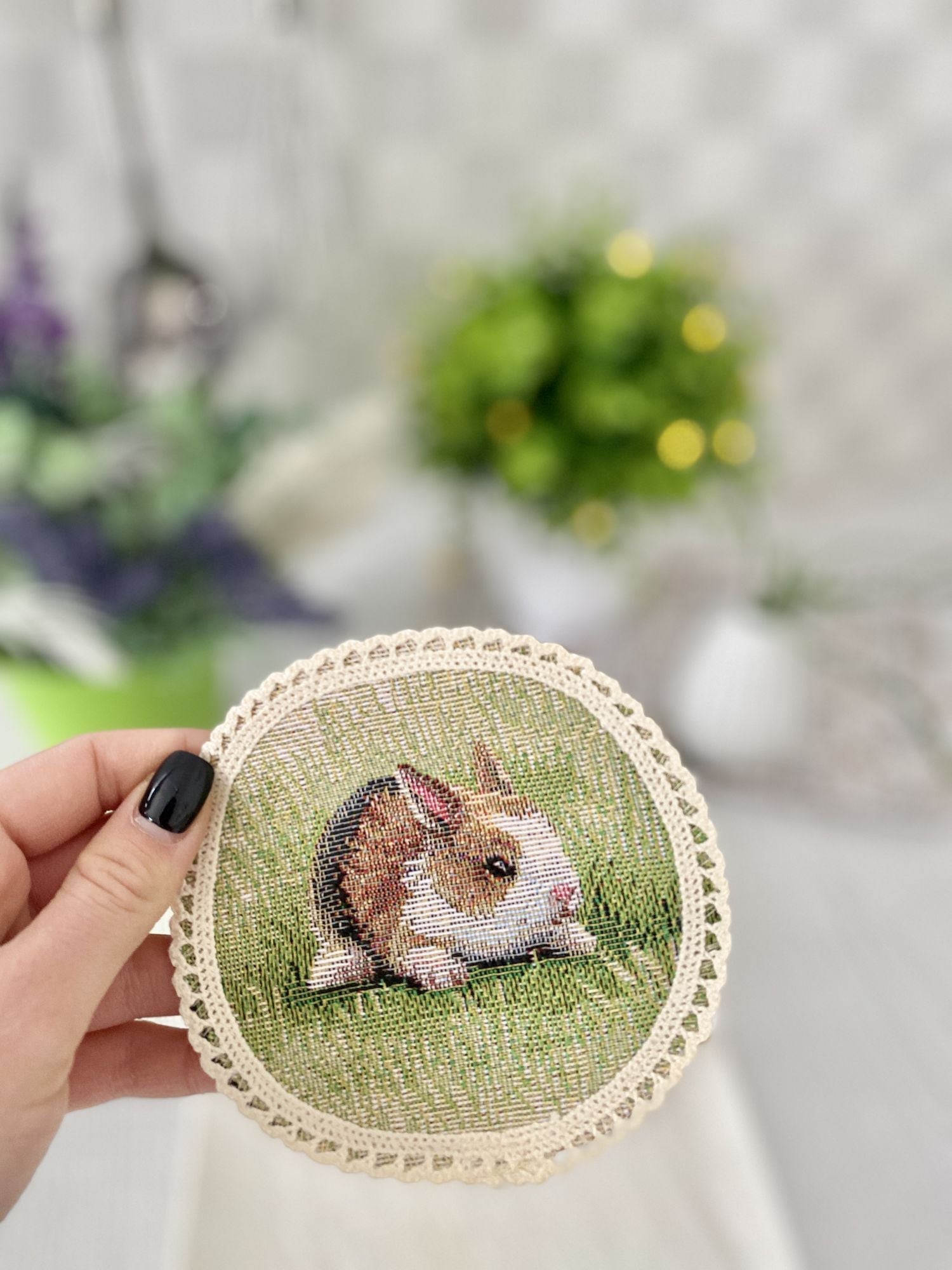 Easter tapestry coasters set of 6 «Easter mood» Limaso Textile