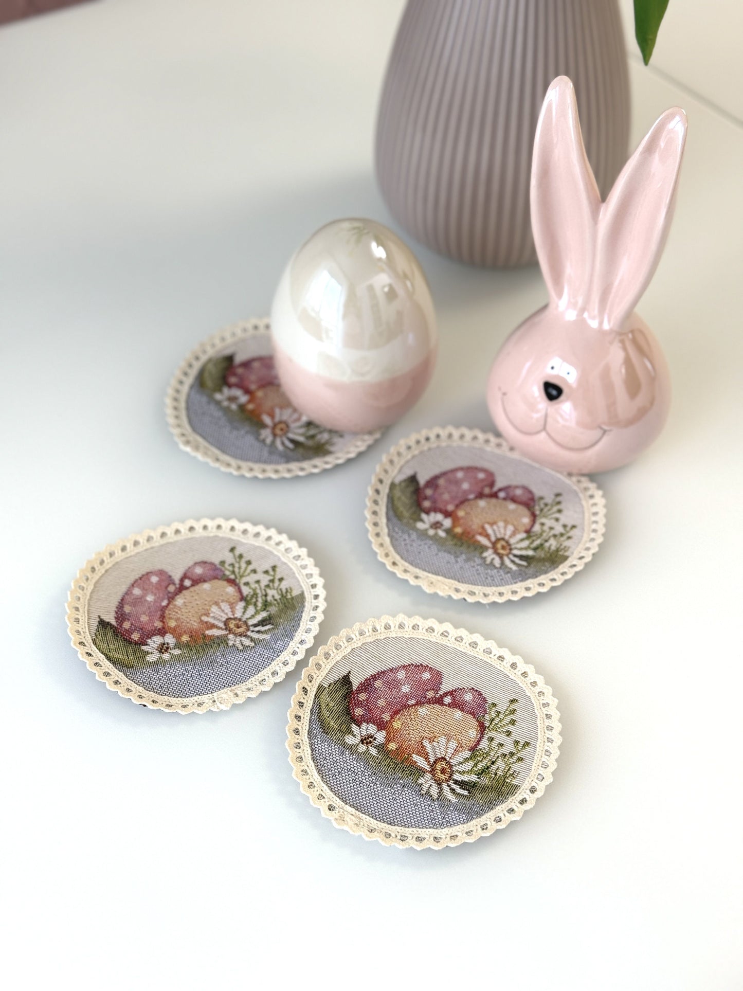 Easter tapestry coasters set of 6 «Happy Easter»