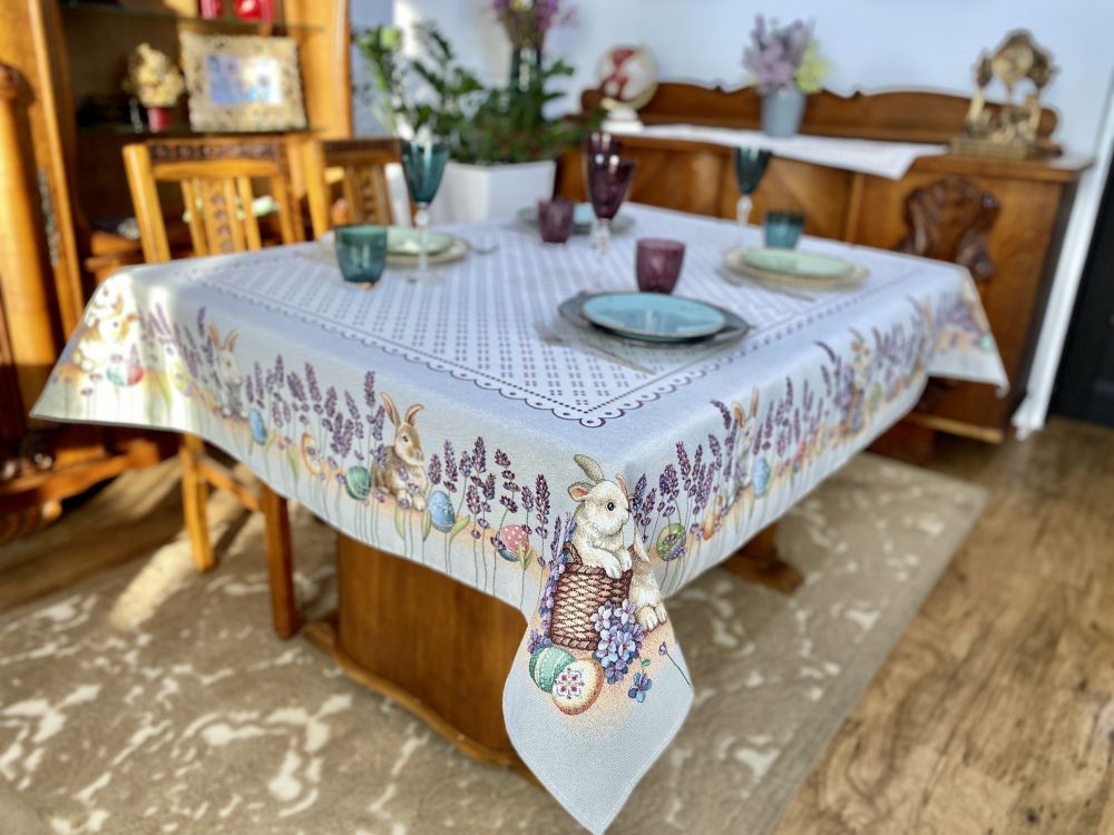 Easter tapestry tablecloth «Lavender bunny»
