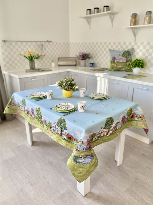 Tapestry tablecloth «Village»