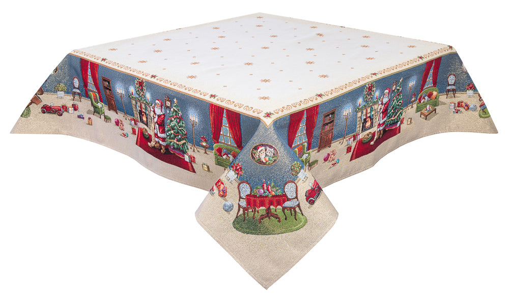 Christmas tapestry tablecloth «Letter for Santa» with golden thread