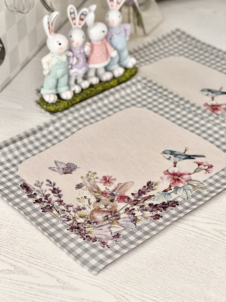 Easter tapestry Placemats set «Lavender holiday»