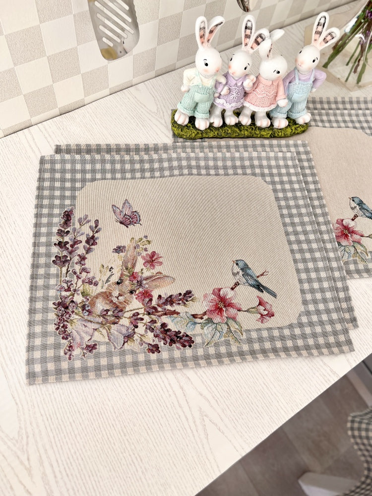 Easter tapestry Placemats set «Lavender holiday»