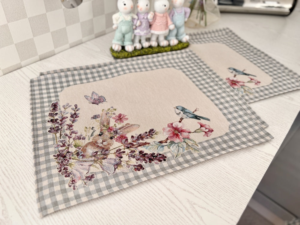 Easter tapestry Placemats set «Lavender holiday»