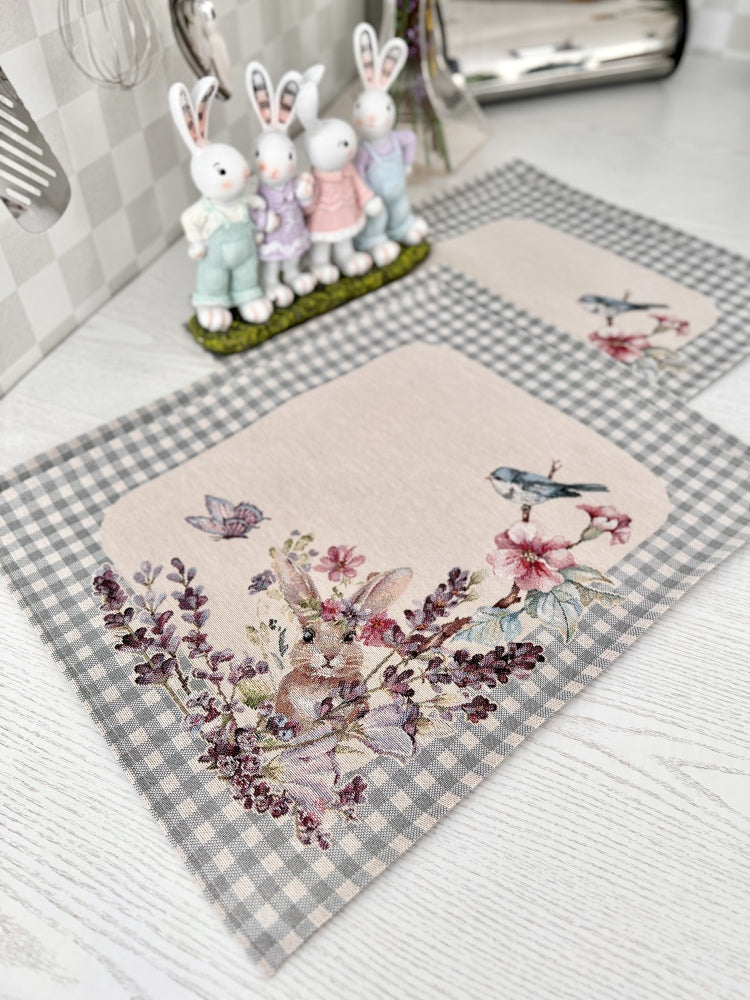 Easter tapestry Placemats set «Lavender holiday»
