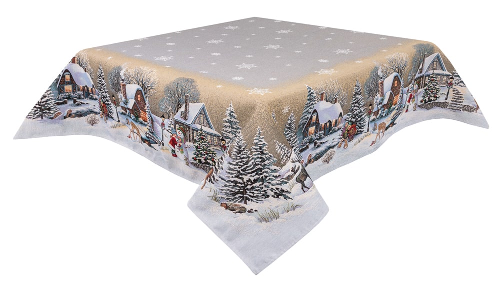 Christmas tapestry tablecloth «Winter Day Magic» without lurex
