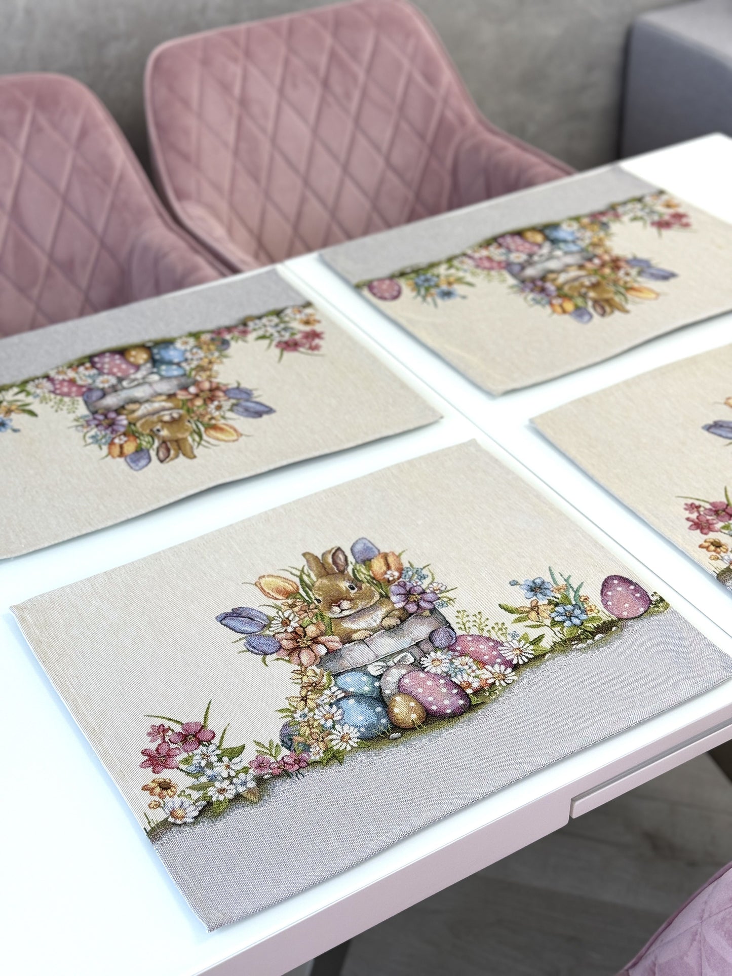 Easter tapestry Placemats set «Happy Easter»