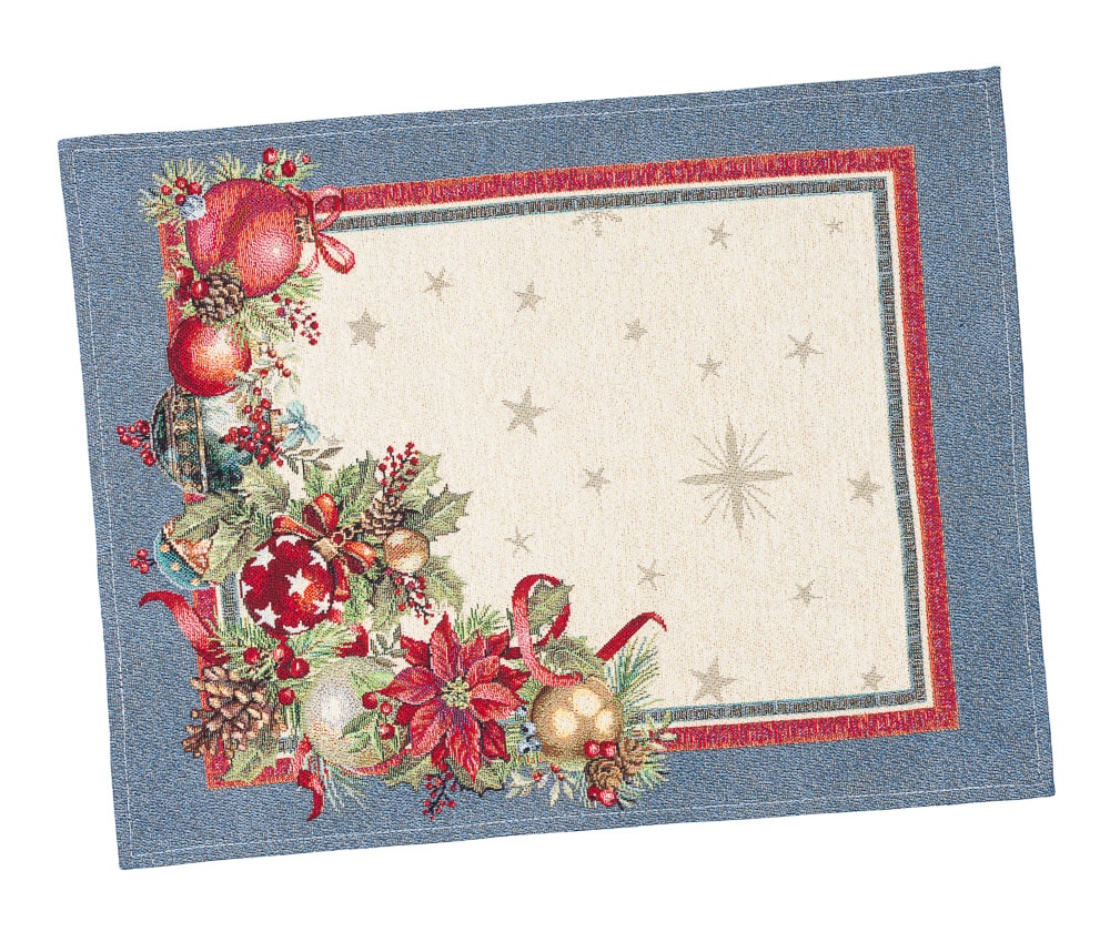 Christmas Placemat set «Christmas Glow» with Golden Lurex - Luxury Tapestry