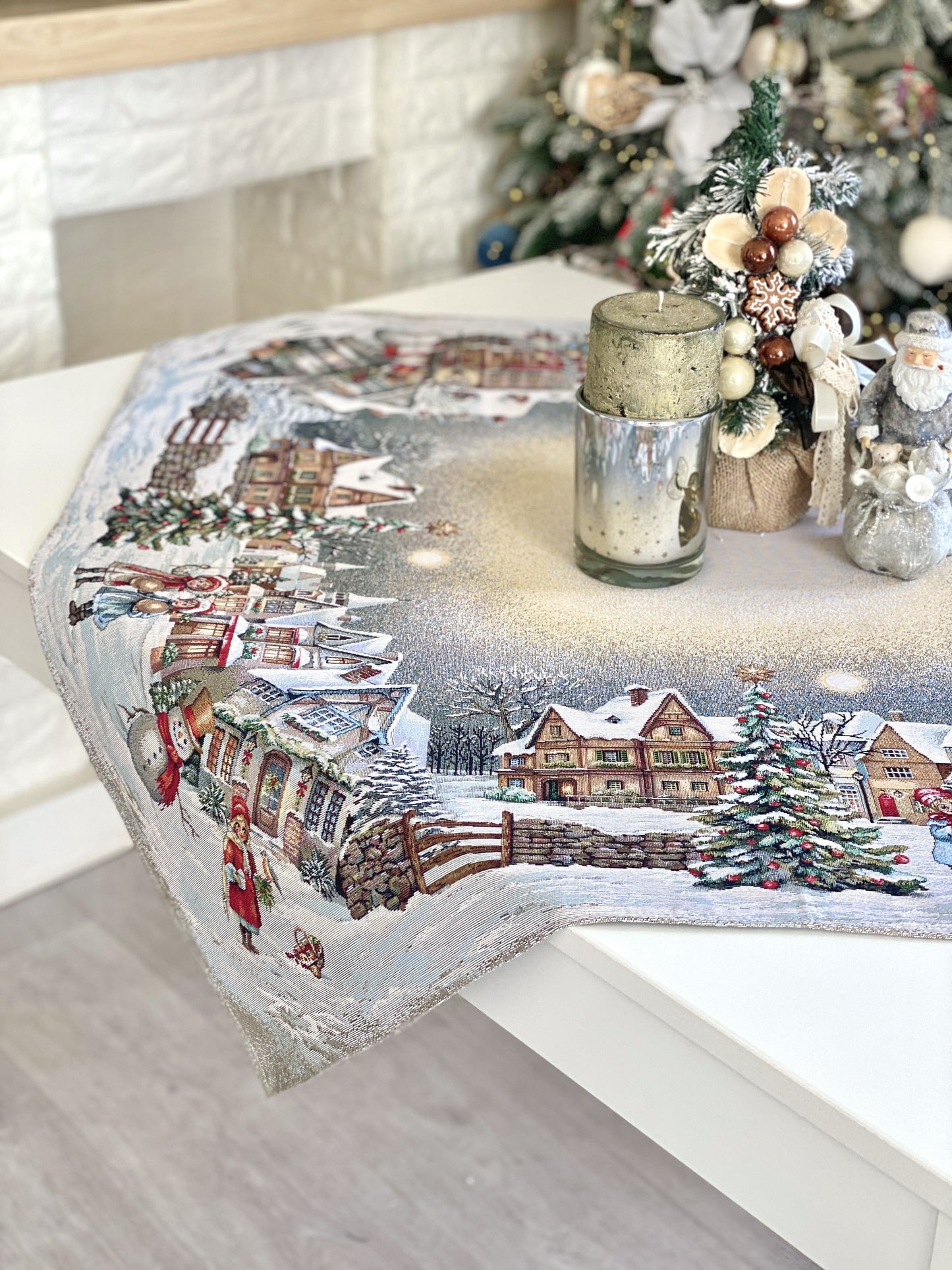Christmas Tablecloth «Magical Winter Eve» - Luxury Tapestry