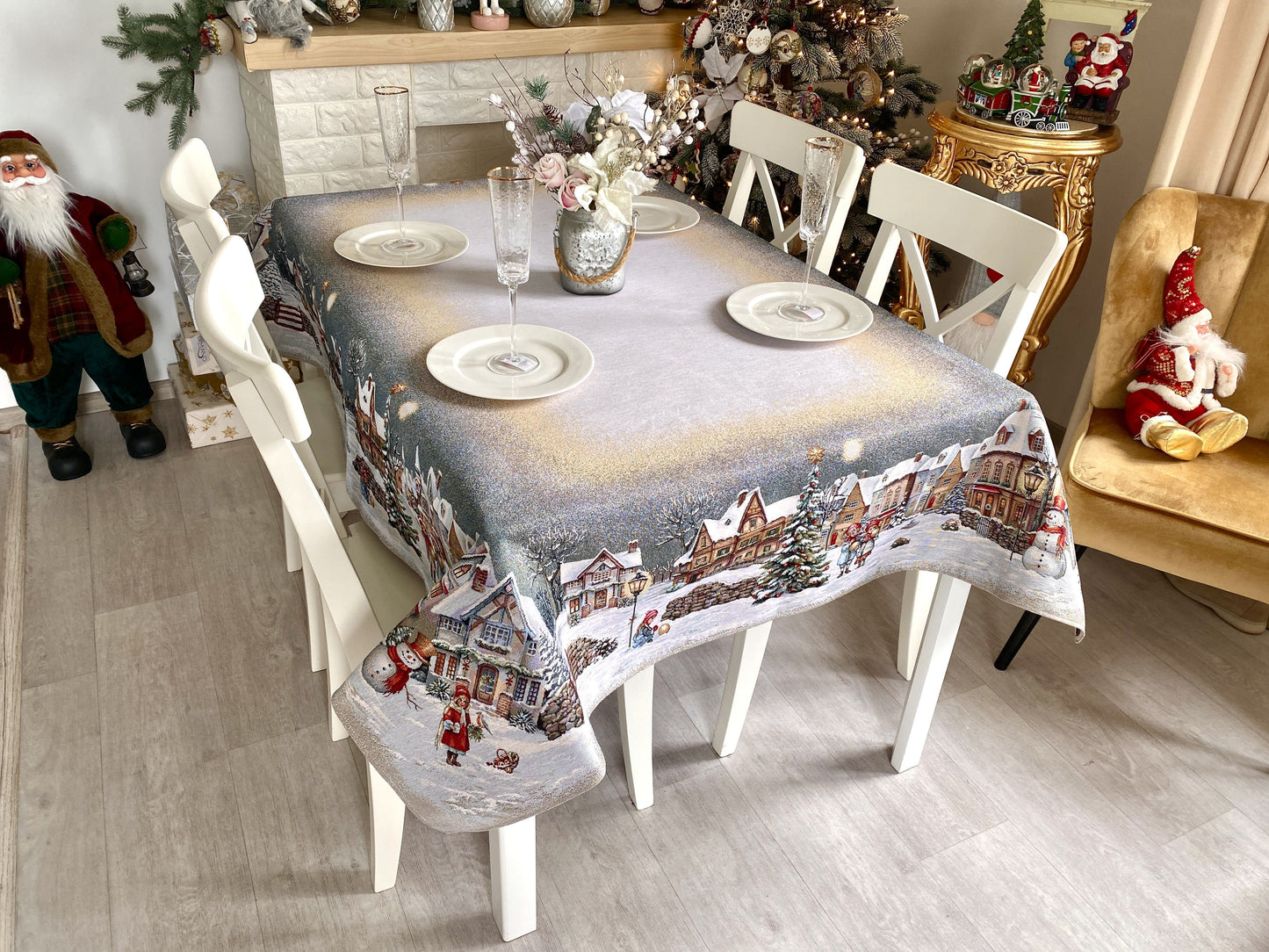 Christmas Tablecloth «Magical Winter Eve» - Luxury Tapestry
