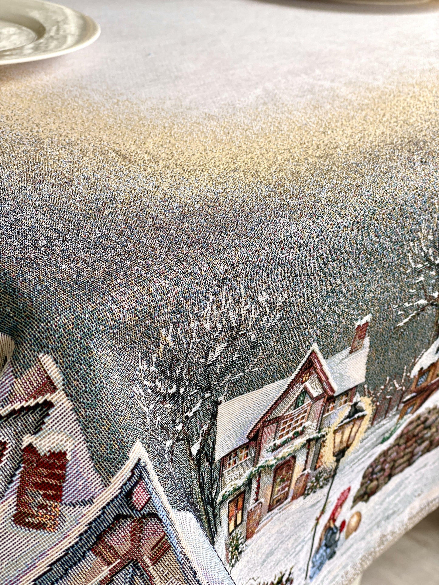 Christmas Tablecloth «Magical Winter Eve» - Luxury Tapestry