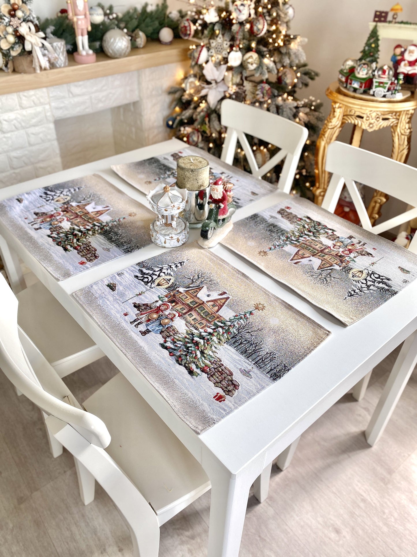 Christmas Placemat set «Magical Winter Eve» - Luxury Tapestry