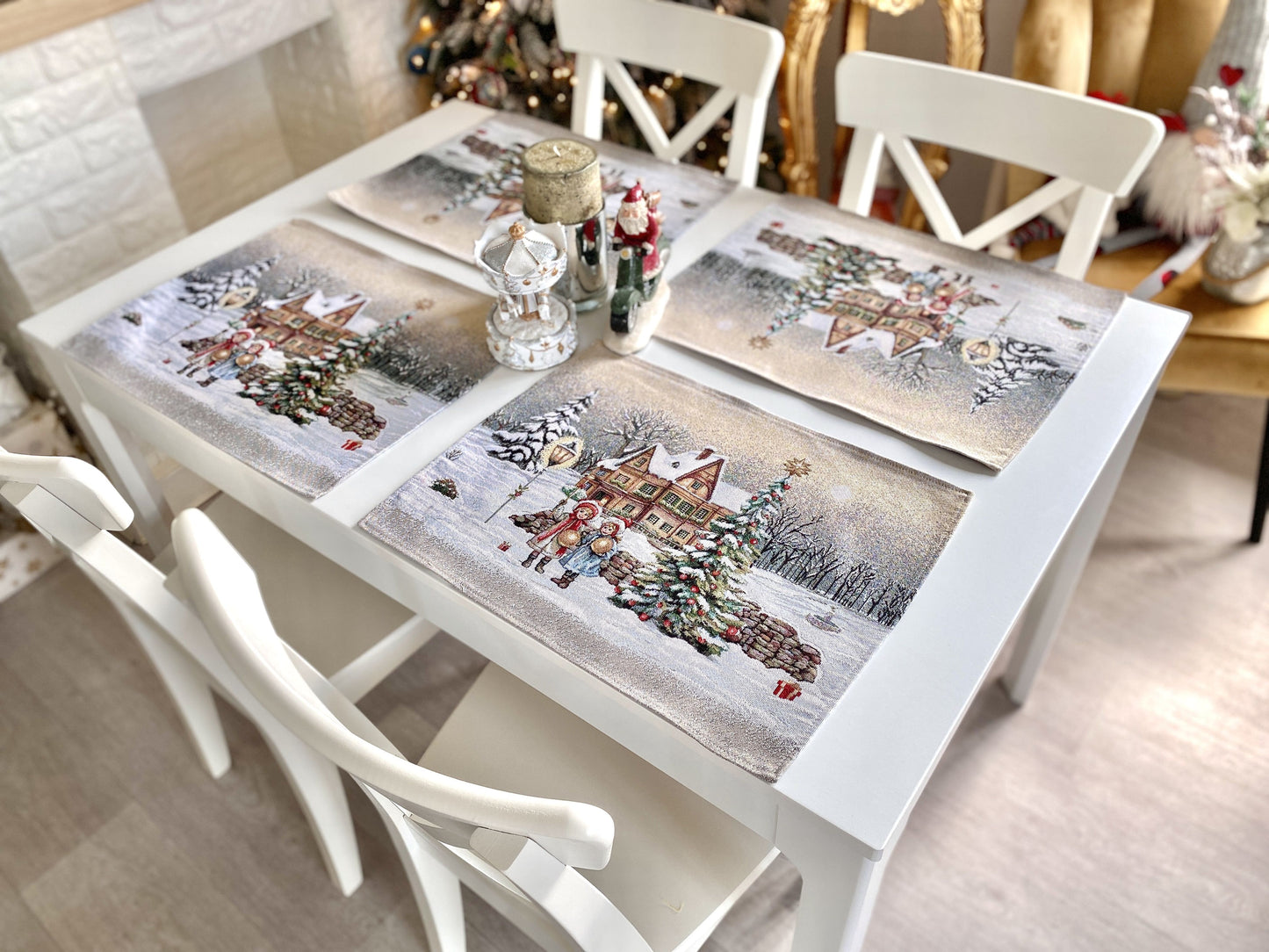 Christmas Placemat set «Magical Winter Eve» - Luxury Tapestry