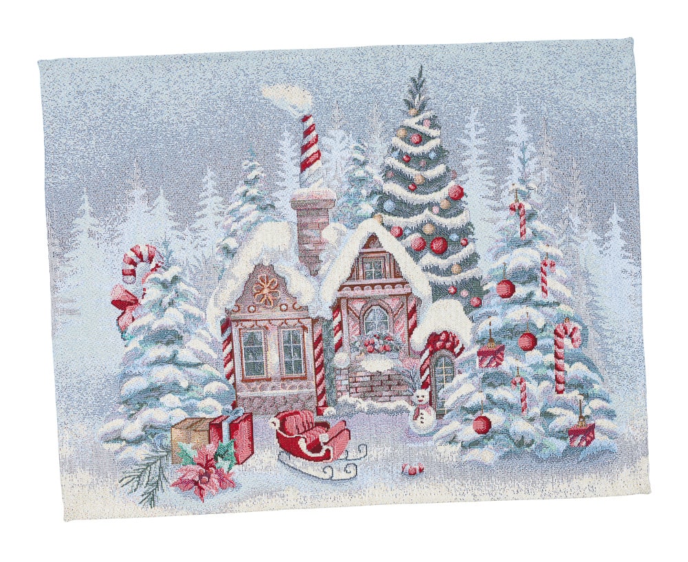 ChristmasPlacemat set«Sweet Gingerbread Nights»with Silver Lurex- Premium Gobelin