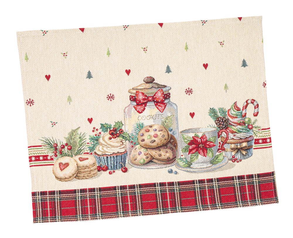 Christmas Placemat set «Sweet Dreams» with Golden Lurex - Premium Gobelin