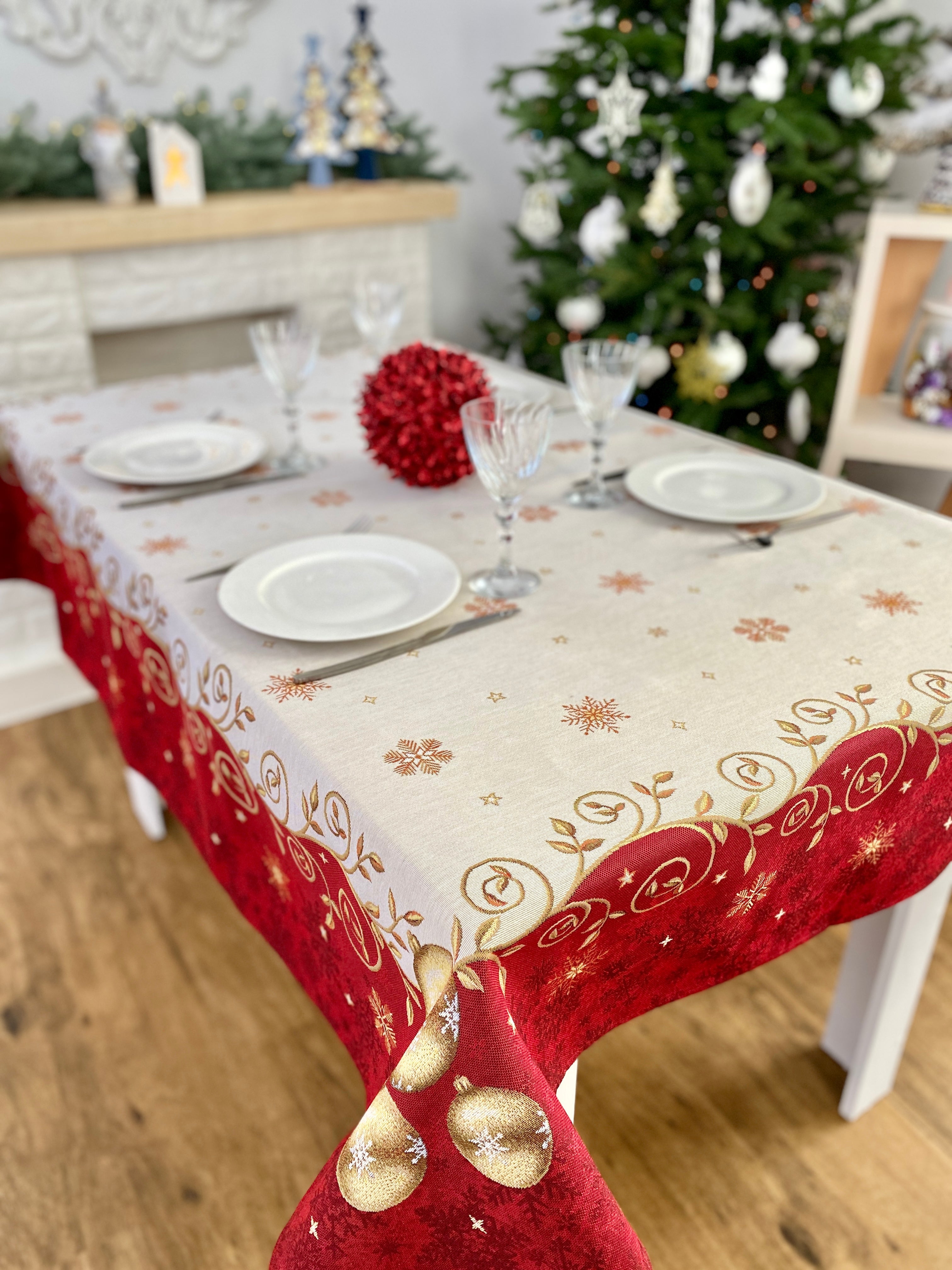 Christmas tapestry Tablecloth "Christmas Miracle" without lurex Limaso Textile