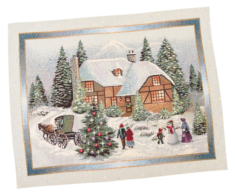 Christmas Placemat «Christmas in Highlands» with golden thread