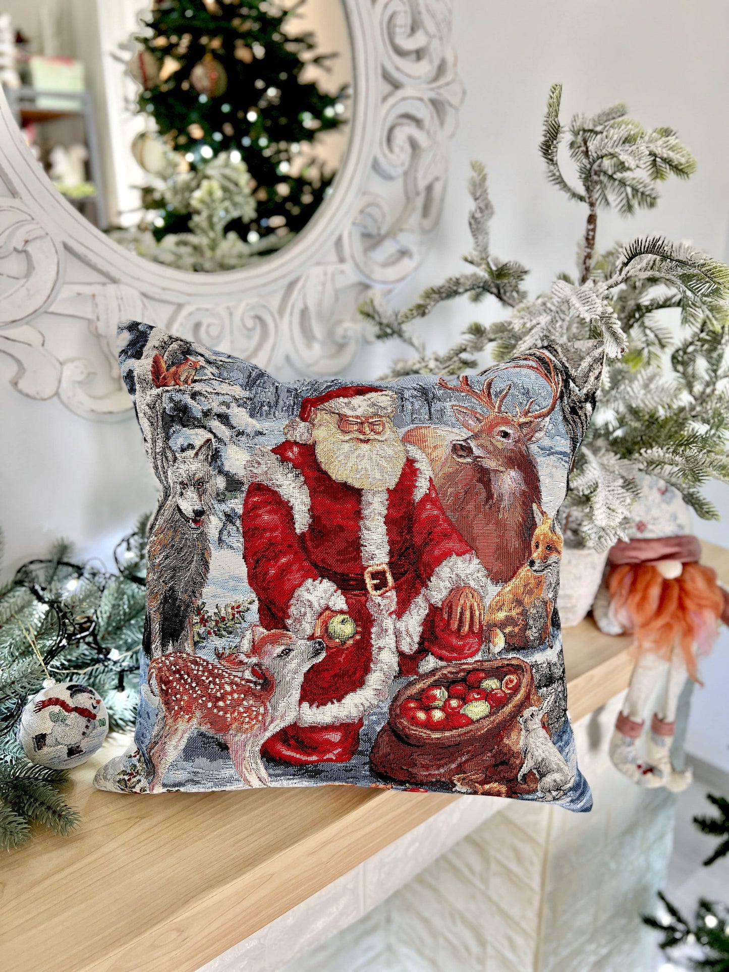Winter Holiday tapestry cushion cover «Scenery» without lurex Limaso Textile