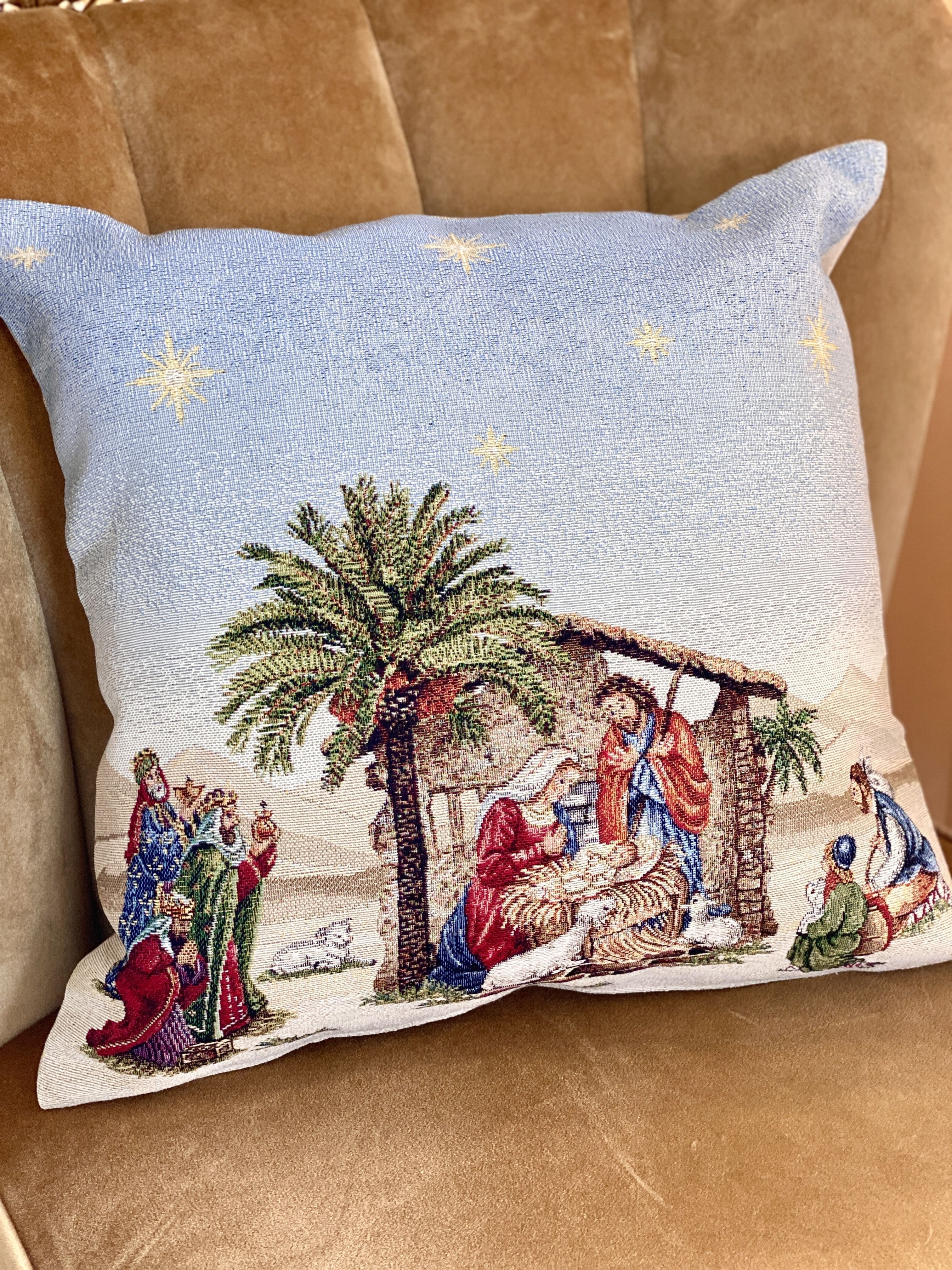 Christmas Cushion cover «Topino» with Golden Lurex - Luxury Tapestry - Textile4Family